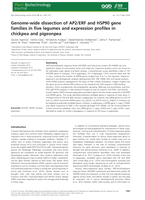 Genome-wide dissection of AP2/ERF and HSP90 gene families in five legumes and expression profiles in chickpea and pigeonpea