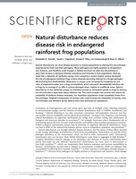 Natural disturbance reduces disease risk in endangered rainforest frog populations