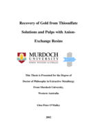 Recovery of gold from thiosulfate solutions and pulps with anion-exchange resins