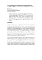 Teaching teamwork in Australian university business disciplines: Evidence from a systematic literature review