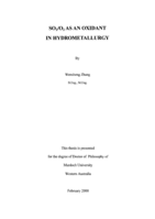 SO2/O2 as an oxidant in hydrometallurgy