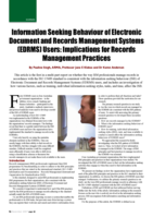 Information seeking behaviour of electronic document records management systems (EDRMS) users: Implications for records management practices. Part 1