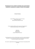 Development of an ambient ionisation mass spectrometry method for metabolomic analysis of blood microsamples