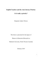 English teachers and the Asia Literacy Priority: Is it really a priority?