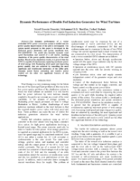 Dynamic performance of double fed induction generator for wind turbines