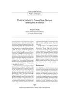 Political reform in Papua New Guinea: Testing the evidence