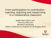 From participation to contribution: Learning, teaching and researching in a collaborative classroom