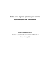 Studies on the diagnosis, epidemiology and control of highly pathogenic H5N1 avian influenza