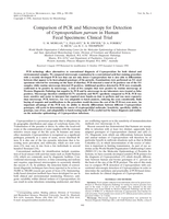 Comparison of PCR and microscopy for detection of Cryptosporidium parvum in human fecal specimens: clinical trial