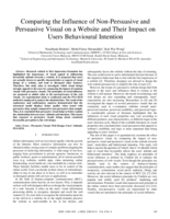 Comparing the influence of non-persuasive and persuasive visual on a website and their impact on users behavioural intention