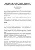 Applying feature selection to reduce variability in keystroke dynamics data for authentication systems