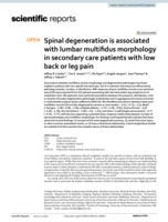 Spinal degeneration is associated with lumbar multifidus morphology in secondary care patients with low back or leg pain