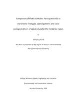 Comparison of Flickr and Public Participation GIS to characterise the types, spatial patterns and socio-ecological drivers of social values for the Kimberley region