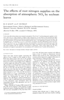 The effects of root nitrogen supplies on the absorption of atmospheric NO2 by soybean leaves