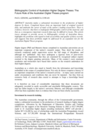 Bibliographic control of Australian higher degree theses: The future role of the Australian digital theses program