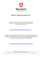 Price, environment and security: Exploring multi-modal motivation in voluntary residential peak demand response