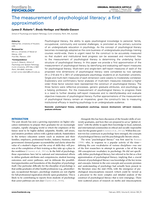The measurement of psychological literacy: A first approximation