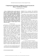 Comparing the performance of different neural networks for binary classification problems