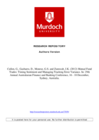 Mutual Fund Trades: Timing Sentiment and Managing Tracking Error Variance