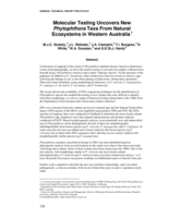 Molecular testing uncovers new Phytophthora taxa from natural ecosystems in Western Australia