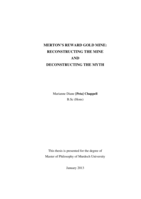 Merton’s Reward gold mine: Reconstructing the mine and deconstructing the myth