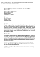 Renewable energy courses in Australian and New Zealand universities