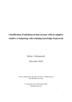 Classification of imbalanced data streams with an adaptive window re-balancing with retaining knowledge framework