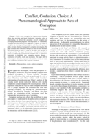 Conflict, Confusion, Choice: A Phenomenological Approach to Acts of Corruption