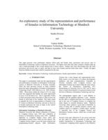 An exploratory study of the representation and performance of females in Information Technology at Murdoch University