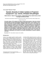 Genetic diversity in Indian isolates of Fusarium oxysporum f. sp. ciceris, chickpea wilt pathogen