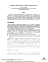 Learning from reflection: practitioners as adult learners