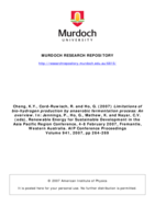 Limitations of bio-hydrogen production by anaerobic fermentation process: An overview