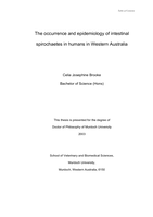 The occurrence and epidemiology of intestinal spirochaetes in humans in Western Australia