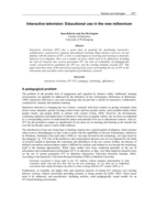 Interactive television: Educational use in the new millennium