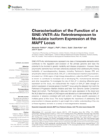 Characterisation of the Function of a SINE-VNTR-Alu Retrotransposon to Modulate Isoform Expression at the MAPT Locus