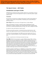 Globalisation and sport