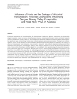 Influence of hosts on the ecology of arboviral transmission: Potential mechanisms influencing dengue, Murray Valley encephalitis, and Ross River virus in Australia