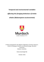 Temporal and environmental variables affecting the foraging behaviour of minke whales (Balaenoptera acutorostrata)