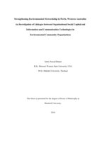 Strengthening environmental stewardship in Perth, Western Australia: An investigation of linkages between organisational social capital and Information and Communication Technologies in Environmental Community Organisations