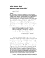 Queer vampiric desire: Bisexuality on body without organs