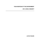 The invention of the environment as a legal subject