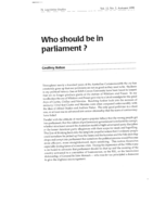 Who should be in parliament?