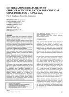 Interexaminer reliability of chiropractic evaluation for cervical spine problems - A pilot study