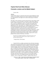 Virginia Woolf and Gilles Deleuze: Cinematic e-motion and the mobile subject