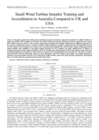 Small wind turbine installer training and accreditation in Australia compared to UK and USA