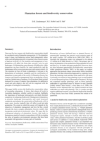 Plantation forests and biodiversity conservation