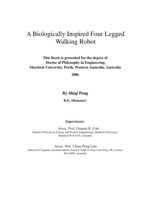 A biologically inspired four legged walking robot
