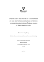 Investigating the impacts of groundwater on soil properties and pasture nutrition in irrigated agriculture, Pilbara region of Western Australia