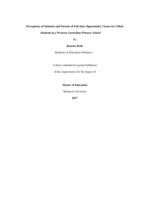 Perceptions of Students and Parents of Full-time Opportunity Classes for Gifted Students in a Western Australian Primary School
