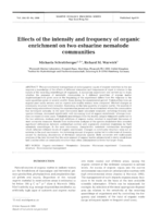 Effects of the intensity and frequency of organic enrichment on two estuarine nematode communities